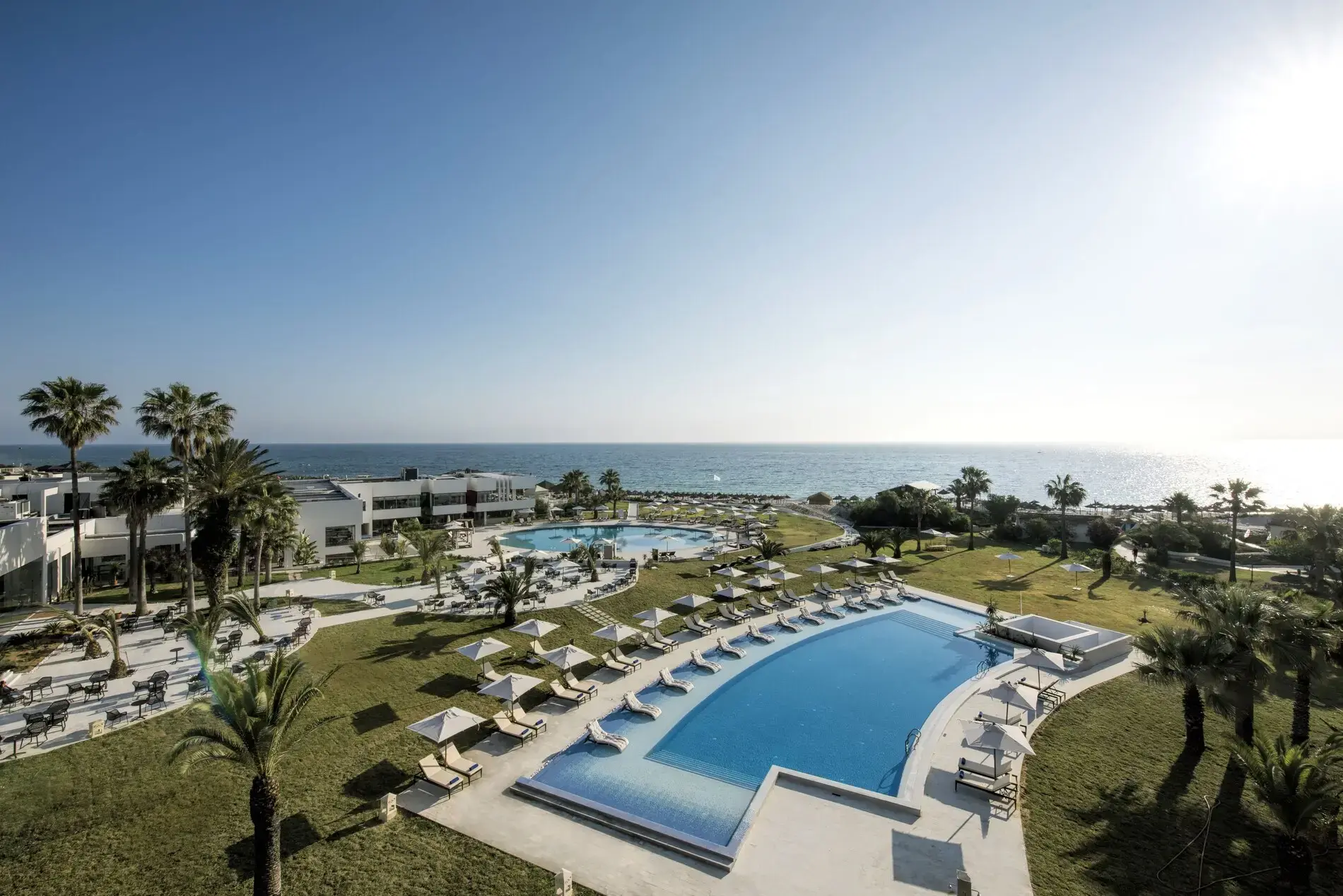 Изглед от въздуха към хотела, басейните и морето – Iberostar Selection Diar El Andalous, Порт ел Кантауи